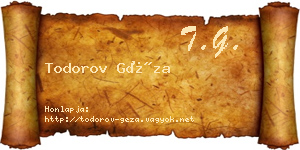 Todorov Géza névjegykártya