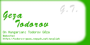 geza todorov business card